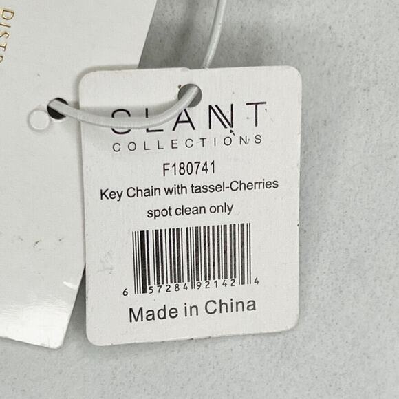 Slant Collections Metallic Cherry Tassel Keychain Keyring - Picture 12 of 12